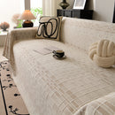 Sofa Cover Throw with Subtle Textured Stripes Lightweight Smooth Couch Slipcover