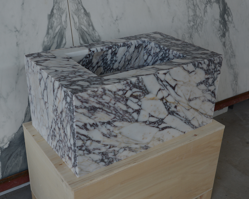 Calacatta Viola Marble Bathroom Sink - Handcrafted Artisan Design, photo 3 of 6