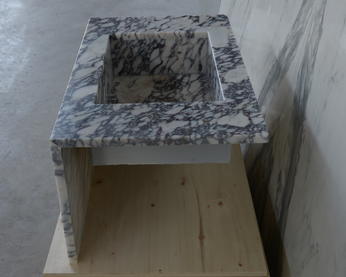 Calacatta Viola Marble Bathroom Sink - Handcrafted Artisan Design, photo 5 of 6