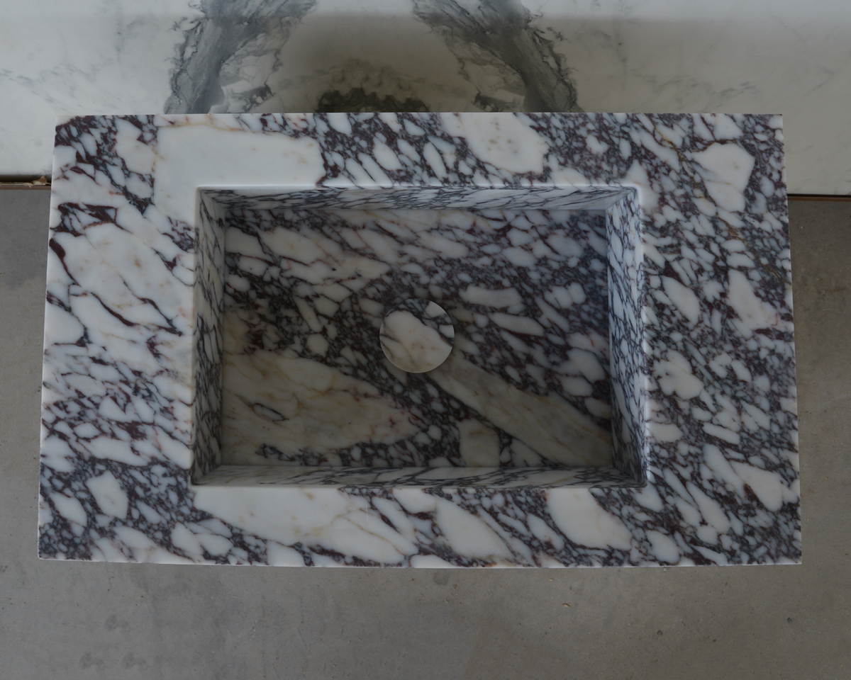 Calacatta Viola Marble Bathroom Sink - Handcrafted Artisan Design, photo 6 of 6