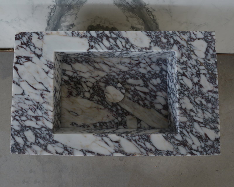 Calacatta Viola Marble Bathroom Sink - Handcrafted Artisan Design, photo 6 of 6