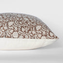 Nina Floral Block Printed Pillow Cover | Brown by Apartment No.3