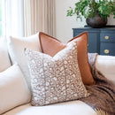 Nina Floral Block Printed Pillow Cover | Brown by Apartment No.3