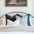 Chloe Floral Block Printed Pillow Cover | Blue