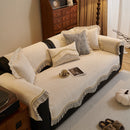 French Vintage Style Couch Cover with Skirt,  Non-Slip Sectional Furniture Covers