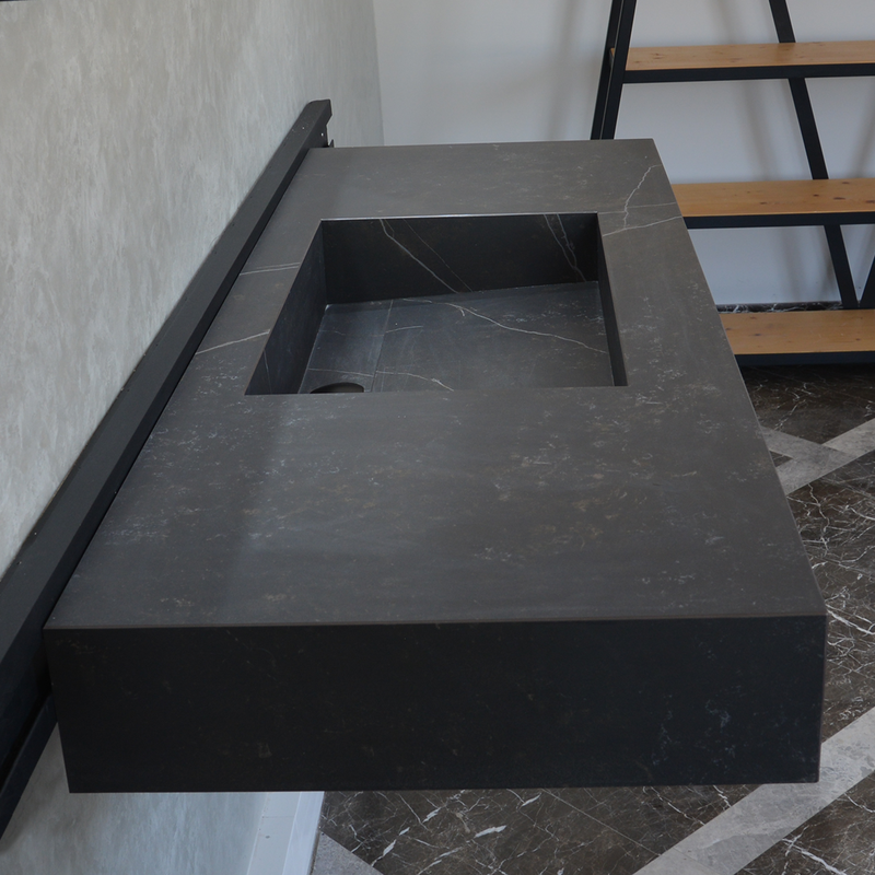 Engineered Porcelain Sink Dekton Kelya Handcrafted Modern Kitchen and Bath Design, photo 5 of 17