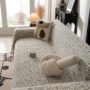 Textured Woven Furniture Protector for Couch, Rustic Farmhouse Sofa Throw Blanket