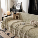 Textured Woven Furniture Protector for Couch, Rustic Farmhouse Sofa Throw Blanket