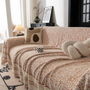 Textured Woven Furniture Protector for Couch, Rustic Farmhouse Sofa Throw Blanket
