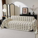Sofa Throw Blanket with Woven Geometric Pattern & Tassels, Soft & Thick Couch Cover