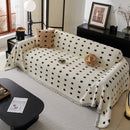 Sofa Throw Blanket with Woven Geometric Pattern & Tassels, Soft & Thick Couch Cover