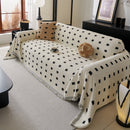 Sofa Throw Blanket with Woven Geometric Pattern & Tassels, Soft & Thick Couch Cover