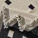 Sofa Throw Blanket with Woven Geometric Pattern & Tassels, Soft & Thick Couch Cover