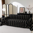 Sofa Throw Blanket with Woven Geometric Pattern & Tassels, Soft & Thick Couch Cover