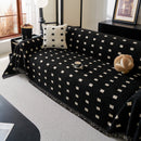 Sofa Throw Blanket with Woven Geometric Pattern & Tassels, Soft & Thick Couch Cover