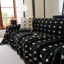 Sofa Throw Blanket with Woven Geometric Pattern & Tassels, Soft & Thick Couch Cover