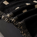Sofa Throw Blanket with Woven Geometric Pattern & Tassels, Soft & Thick Couch Cover