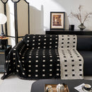 Sofa Throw Blanket with Woven Geometric Pattern & Tassels, Soft & Thick Couch Cover