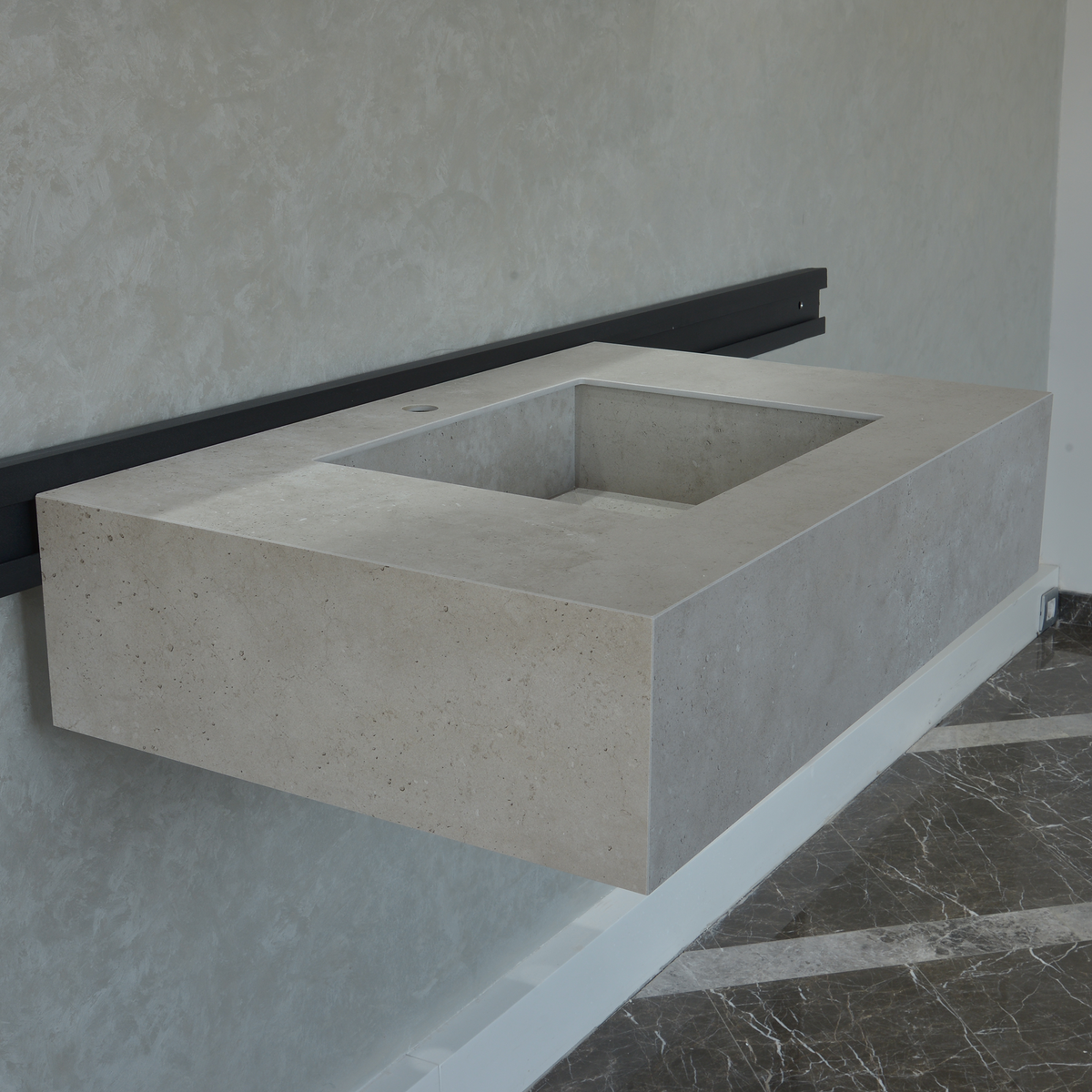 Handcrafted Infinity Concrete Grey Engineered Porcelain Sink, photo 11 of 11