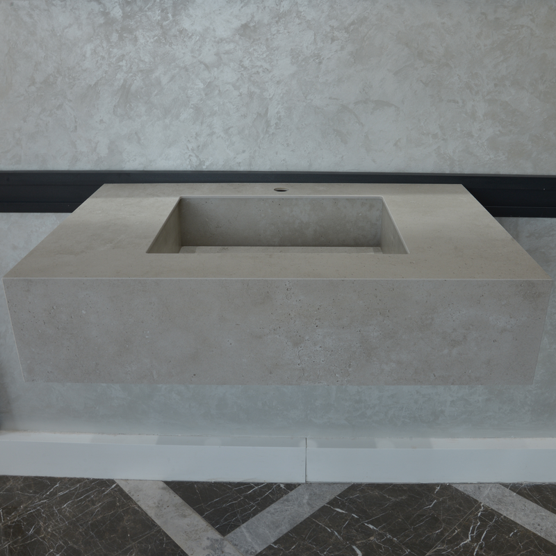 Handcrafted Infinity Concrete Grey Engineered Porcelain Sink, photo 9 of 11