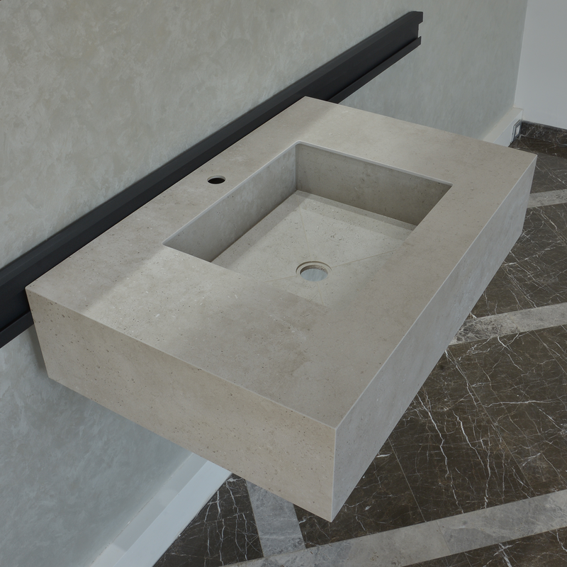 Handcrafted Infinity Concrete Grey Engineered Porcelain Sink, photo 7 of 11