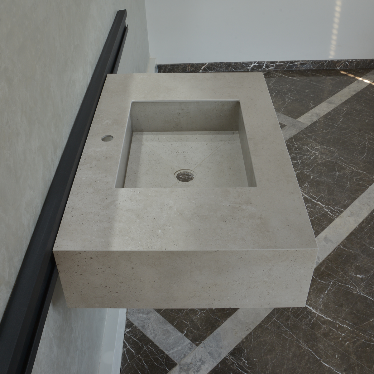 Handcrafted Infinity Concrete Grey Engineered Porcelain Sink, photo 6 of 11
