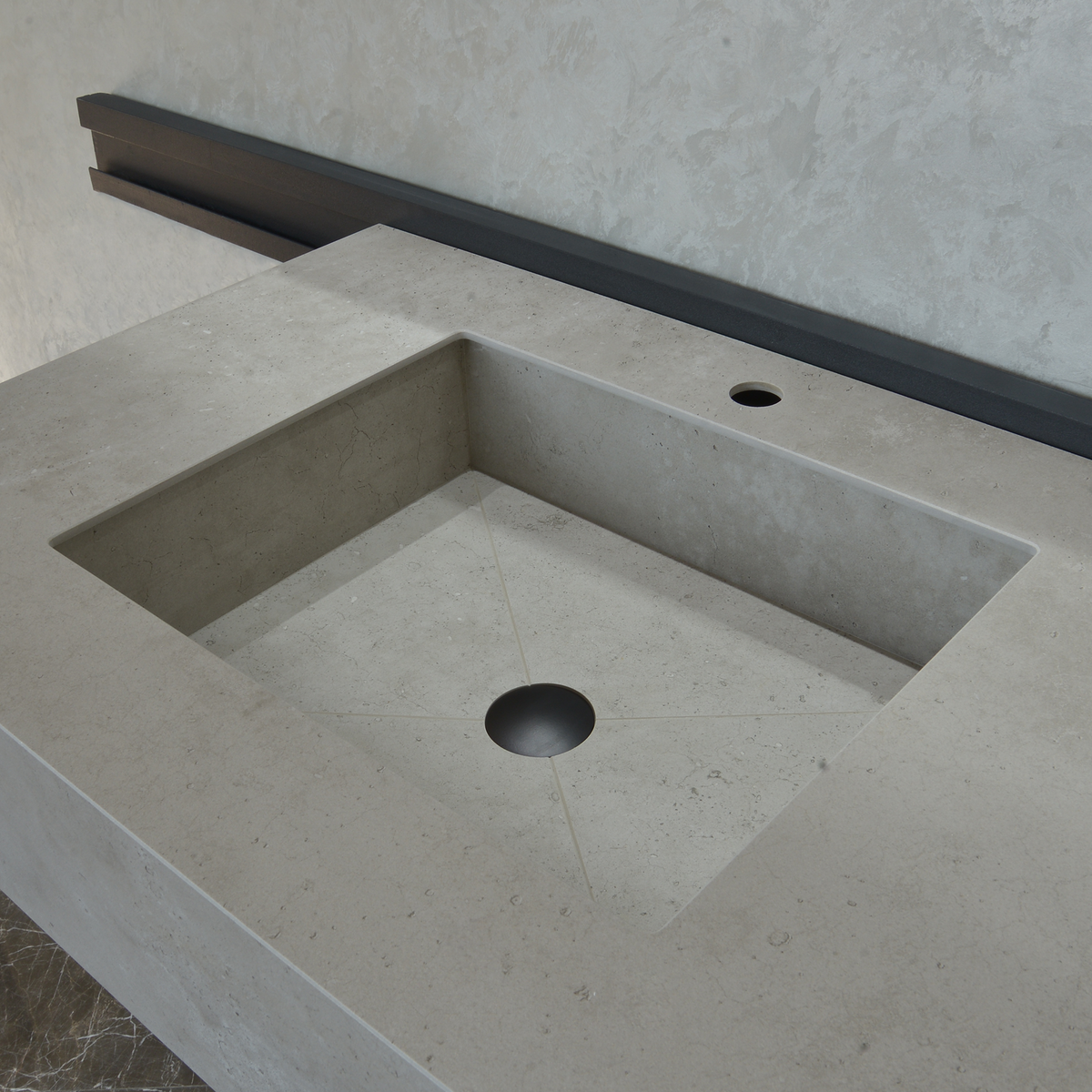 Handcrafted Infinity Concrete Grey Engineered Porcelain Sink, photo 5 of 11