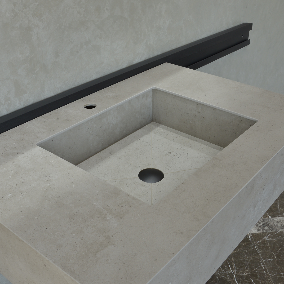 Handcrafted Infinity Concrete Grey Engineered Porcelain Sink, photo 4 of 11