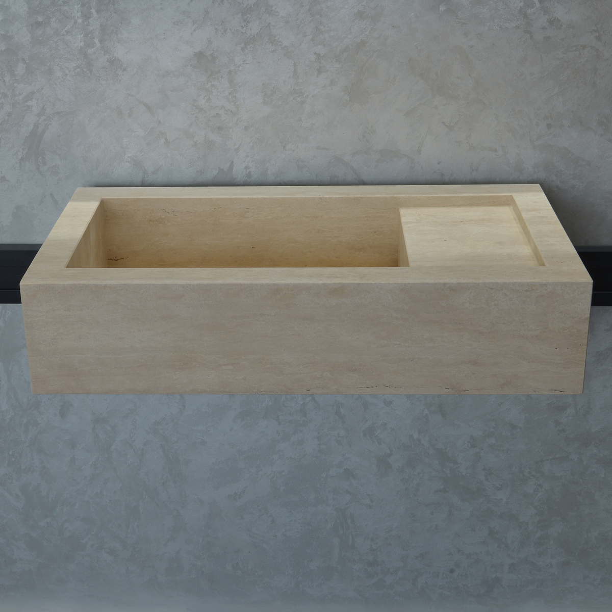 Handmade Travertine Bathroom Sink - Custom Carved Artisan Natural Stone Luxury Basin, photo 4 of 10