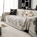Modern Minimalist Chenille Willow Leaf Pattern Couch Cover Blanket, Luxurious Blankets for The Sofa
