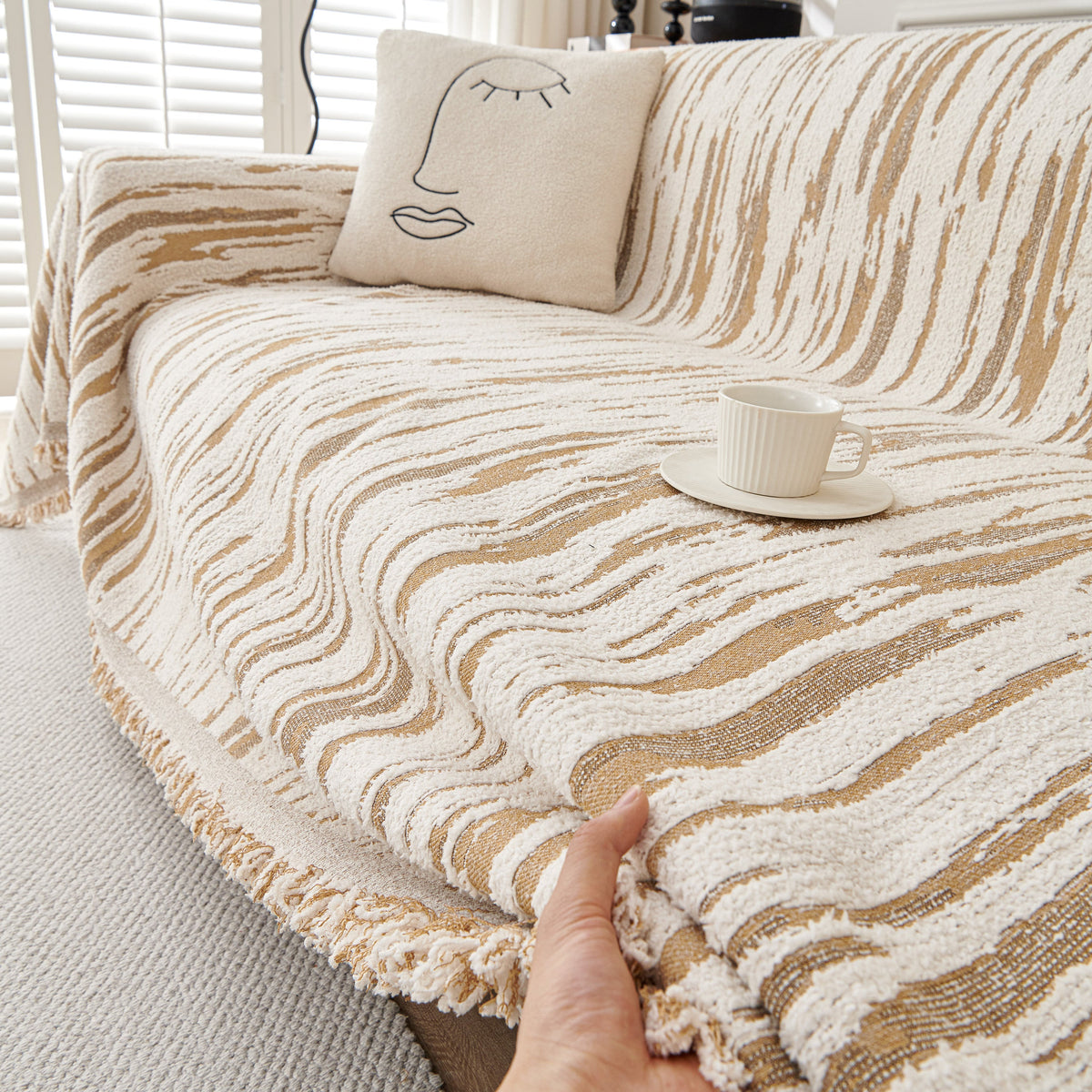 Reversible Sofa Throw Blanket, Couch Cover Sofa Slipcover for Most Shape Sofas, photo 12 of 40