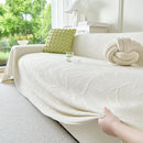 Embossed Leaf Pattern Sofa Cover Blanket for Couch, Soft Cooling Textured Couch Cover