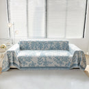 Floral Symphony Couch Throw Cover with Tassel, Chenille Sofa Cover with Leafy Melodies for Sectional