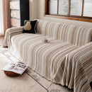 Luxury Cozy Chenille Sofa Cover Throw, Elegant Striped Soft Textured Couch Blanket by Slipcover KAS™