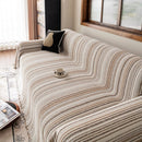 Luxury Cozy Chenille Sofa Cover Throw, Elegant Striped Soft Textured Couch Blanket by Slipcover KAS™
