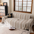 Luxury Cozy Chenille Sofa Cover Throw, Elegant Striped Soft Textured Couch Blanket by Slipcover KAS™