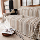 Luxury Cozy Chenille Sofa Cover Throw, Elegant Striped Soft Textured Couch Blanket by Slipcover KAS™