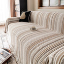 Luxury Cozy Chenille Sofa Cover Throw, Elegant Striped Soft Textured Couch Blanket by Slipcover KAS™
