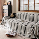 Luxury Cozy Chenille Sofa Cover Throw, Elegant Striped Soft Textured Couch Blanket by Slipcover KAS™