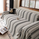 Luxury Cozy Chenille Sofa Cover Throw, Elegant Striped Soft Textured Couch Blanket by Slipcover KAS™