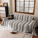 Luxury Cozy Chenille Sofa Cover Throw, Elegant Striped Soft Textured Couch Blanket by Slipcover KAS™