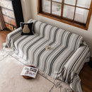 Luxury Cozy Chenille Sofa Cover Throw, Elegant Striped Soft Textured Couch Blanket by Slipcover KAS™