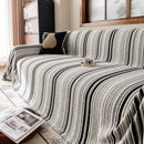 Luxury Cozy Chenille Sofa Cover Throw, Elegant Striped Soft Textured Couch Blanket by Slipcover KAS™