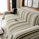 Luxury Cozy Chenille Sofa Cover Throw, Elegant Striped Soft Textured Couch Blanket by Slipcover KAS™