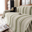 Luxury Cozy Chenille Sofa Cover Throw, Elegant Striped Soft Textured Couch Blanket by Slipcover KAS™