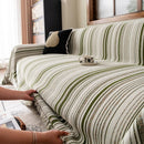 Luxury Cozy Chenille Sofa Cover Throw, Elegant Striped Soft Textured Couch Blanket by Slipcover KAS™