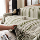 Luxury Cozy Chenille Sofa Cover Throw, Elegant Striped Soft Textured Couch Blanket by Slipcover KAS™