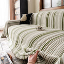 Luxury Cozy Chenille Sofa Cover Throw, Elegant Striped Soft Textured Couch Blanket by Slipcover KAS™