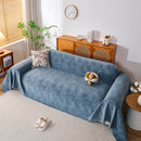Cozy Textured Couch Protector with Fringe, Universal Soft Slipcover for Couch Sofa Bed