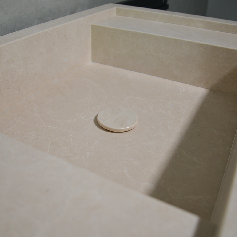 Light Pearl Marble Natural Stone Bathroom Vanity Sink - Handmade Custom, photo 2 of 10